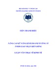 Luận văn Thạc sĩ Kinh tế: Nâng cao kỹ năng kinh doanh ở công ty tnhh giao nhận Biển Đông
