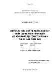 Luận văn Thạc sĩ Kinh tế: Nâng cao hiệu quả hệ thống quản lý chất lượng theo tiêu chuẩn ISO 9001:2000 tại Công ty cổ phần Thang máy Thiên Nam