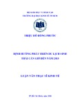 Luận văn Thạc sĩ Kinh tế: Định hướng phát triển du lịch sinh thái Cần Giờ đến năm 2015