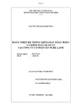 Luận văn Thạc sĩ Kinh tế: Hoàn thiện hệ thống kiểm soát hoạt động và kiểm soát quản lý tại Công ty cổ phần Kỹ nghệ lạnh