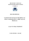 Luận văn Thạc sĩ Kinh tế: Vận dụng kế toán quản trị trong các công ty kinh doanh và chiết nạp sản phẩm gas