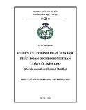 Khóa luận tốt nghiệp: Nghiên cứu thành phần hóa học phân đoạn dichloromethan loài Cóc kèn leo (Derris scandens (Roxb.) Benth.)