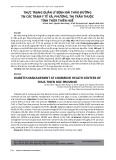 Thực trạng quản lý bệnh đái tháo đường tại các trạm y tế xã, phường, thị trấn thuộc tỉnh Thừa Thiên Huế