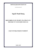 Luận văn Thạc sĩ  Quản lý kinh tế: Hoàn thiện cơ cấu tổ chức của Công ty cổ phần Đầu tư và Xây dựng Toàn cầu