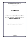 Luận văn Thạc sĩ  Quản lý kinh tế: Các công cụ tạo động lực cho người lao động tại Ngân hàng TMCP Đại Chúng Việt Nam - chi nhánh Đông Đô