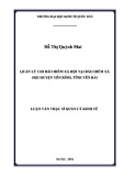 Luận văn Thạc sĩ  Quản lý kinh tế: Quản lý chi bảo hiểm xã hội tại Bảo hiểm xã hội huyện Yên Bình, tỉnh Yên Bái