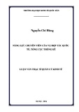 Luận văn Thạc sĩ  Quản lý kinh tế: Năng lực chuyên viên của Vụ Hợp tác Quốc tế, Tổng cục Thống Kê