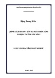 Luận văn Thạc sĩ  Quản lý kinh tế: Chính sách thu hút đầu tư phát triển nông nghiệp của tỉnh Đắk Nông