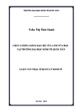 Luận văn Thạc sĩ  Quản lý kinh tế: Chất lượng giảng dạy hệ vừa làm vừa học tại Trường Đại học Kinh tế Quốc dân