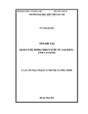 Luận văn Thạc sĩ Quản lý đô thị và công trình:  Quản lý hệ thống thoát nước TP. Cao Bằng - Tỉnh Cao Bằng