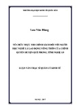 Luận văn Thạc sĩ  Quản lý kinh tế: Tổ chức thực thi chính sách đối với người học nghề là lao động nông thôn của Chính quyền huyện Quế Phong, tỉnh Quảng Ngãi