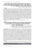 Tính chất lý hóa và thành phần hóa học tinh dầu sa nhân ké (Amomum xanthiodes) ở A Lưới - Thừa Thiên Huế