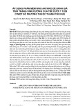 Áp dụng phần mềm WHO Anthro để đánh giá tình trạng dinh dưỡng của trẻ dưới 1 tuổi ở một số phường thuộc thành phố Huế