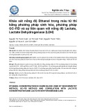 Khảo sát nồng độ Ethanol trong máu tử thi bằng phương pháp sinh hóa, phương pháp GC-FID và sự liên quan với nồng độ Lactate, Lactate Dehydrogenase (LDH)