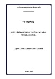 Luận văn Thạc sĩ  Quản lý kinh tế: Quản lý tài chính tại Trường Cao đẳng Nông lâm Sơn La