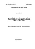 Luận văn Thạc sĩ Quản lý đô thị: Quản lý bảo tồn và phát huy giá trị không gian văn hóa   kiến trúc làng Viêm Xá - Bắc Ninh