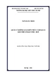 Luận văn Thạc sĩ Quản lý đô thị và công trình: Quản lý không gian kiến trúc cảnh quan khu phố cổ Bao Vinh - Huế