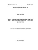 Luận văn Thạc sĩ Quản lý đô thị và công trình: Quản lý kiến trúc cảnh quan đường bao biển Lán Bè Cột 8 thành phố Hạ Long, tỉnh Quảng Ninh