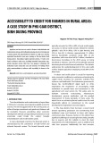 Accessibility to credit for farmers in rural areas: A case study in Phu Giao district, Binh Duong province