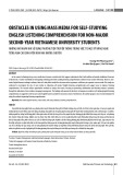 Obstacles in using mass media for self-studying English listening comprehension for non-major second-year Vietnamese university students