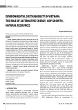 Environmental sustainability in Vietnam: The role of alternative energy, GDP growth, natural resources