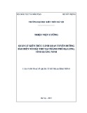 Luận văn Thạc sĩ Quản lý đô thị và công trình: Quản lý kiến trúc cảnh quan tuyến đường bao biển núi Bài Thơ tại thành phố Hạ Long, tỉnh Quảng Ninh