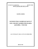 Luận văn Thạc sĩ Quản lý đô thị và công trình: Giải pháp nâng cao hiệu quả quản lý chất thải tại Bệnh viện đa khoa Hà Đông, quận Hà Đông, thành phố Hà Nội