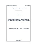 Luận văn Thạc sĩ Quản lý đô thị và công trình: Quản lý hệ thống hạ tầng kỹ thuật thị trấn Quế - huyện Kim Bảng – tỉnh Hà Nam