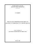 Luận văn Thạc sĩ Quản trị An ninh phi truyền thống: Công tác quản trị rủi ro nguồn nhân lực cho Công ty cổ phần Đầu tư và Thương mại TNG