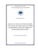 Luận văn Thạc sĩ Kinh tế: Đánh giá tác động hỗ trợ tài chính đối với công tác phòng chống lây nhiễm HIV trong cộng đồng - Nghiên cứu trường hợp tỉnh Đồng Tháp