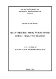 Luận văn Thạc sĩ Quản trị An ninh phi truyền thống: Quản trị rủi ro tại Dự án Khu đô thị mới Mai Châu, tỉnh Hòa Bình