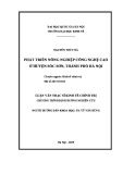 Luận văn Thạc sĩ Kinh tế chính trị: Phát triển nông nghiệp công nghệ cao ở huyện Sóc Sơn, thành phố Hà Nội