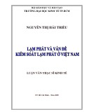 Luận văn Thạc sĩ Kinh tế: Lạm phát và vấn đề kiểm soát lạm phát ở Việt Nam