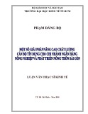 Luận văn Thạc sĩ Kinh tế: Một số giải pháp nâng cao chất lượng cán bộ tín dụng cho chi nhánh Ngân hàng Nông nghiệp và phát triển Nông thôn Sài Gòn