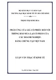 Luận văn Thạc sĩ Kinh tế: Phản ứng của giá cổ phiếu đối với thông báo mua lại cổ phần của các doanh nghiệp - Bằng chứng tại Việt Nam