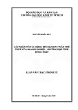 Luận văn Thạc sĩ Kinh tế: Các nhân tố tác động đến hành vi tuân thủ thuế của doanh nghiệp - Trường hợp tỉnh Đồng Tháp