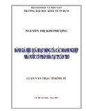 Luận văn Thạc sĩ Kinh tế: Đánh giá hiệu quả hoạt động của các doanh nghiệp nhà nước cổ phần hóa tại thành phố Cần Thơ