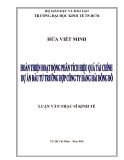 Luận văn Thạc sĩ Kinh tế: Hoàn thiện hoạt động phân tích hiệu quả tài chính dự án đầu tư - Trường hợp Công ty Hàng hải Đông Đô