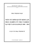 Luận văn Thạc sĩ Kinh tế: Nhân tố chính quyết định lạm phát, nghiên cứu thực nghiệm tại Việt Nam giai đoạn 2005 – 2014