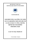 Luận văn Thạc sĩ Kinh tế: Giải pháp nâng cao công tác giám sát của Hội đồng nhân đối với các dự án đầu tư công - Trường hợp huyện Thanh Bình tỉnh Đồng Tháp