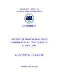 Luận văn Thạc sĩ Kinh tế: Xây dựng hệ thống kế toán trách nhiệm quản lý tại Công ty điện tử Samsung Vina