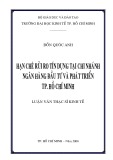 Luận văn Thạc sĩ Kinh tế: Hạn chế rủi ro tín dụng tại chi nhánh Ngân hàng Đầu tư và Phát triển TP.Hồ Chí Minh