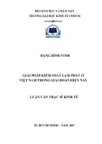 Luận văn Thạc sĩ Kinh tế: Giải pháp kiểm soát lạm phát ở Việt Nam trong giai đoạn hiện nay