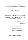 Luận văn Thạc sĩ Kinh tế: Xây dựng hệ thống sản xuất tinh gọn (Kỹ thuật Lean) tại Công ty ESTec VINA