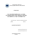 Luận văn Thạc sĩ Kinh tế: Các giải pháp kiểm soát an ninh tài chính trong tiến trình tự do hóa tài chính của Việt Nam hiện nay