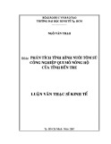 Luận văn Thạc sĩ Kinh tế: Phân tích tình hình nuôi tôm sú công nghiệp quy mô nông hộ của tỉnh Bến Tre