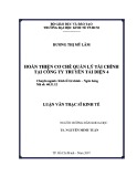 Luận văn Thạc sĩ Kinh tế: Hoàn thiện cơ chế quản lý tài chính tại Công ty Truyền tải Điện 4