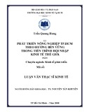 Luận văn Thạc sĩ Kinh tế: Phát triển nông nghiệp Tp.HCM theo hướng bền vững trong tiến trình hội nhập kinh tế thế giới