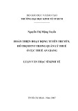 Luận văn Thạc sĩ Kinh tế: Hoàn thiện hoạt động tuyên truyền, hỗ trợ ĐTNT trong quản lý thuế ở Cục Thuế An Giang