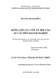 Luận văn Thạc sĩ Kinh tế: Đóng góp của vốn xã hội vào sự cải thiện doanh nghiệp - Trường hợp nghiên cứu ngành dệt may trên địa bàn thành phố Hồ Chí Minh